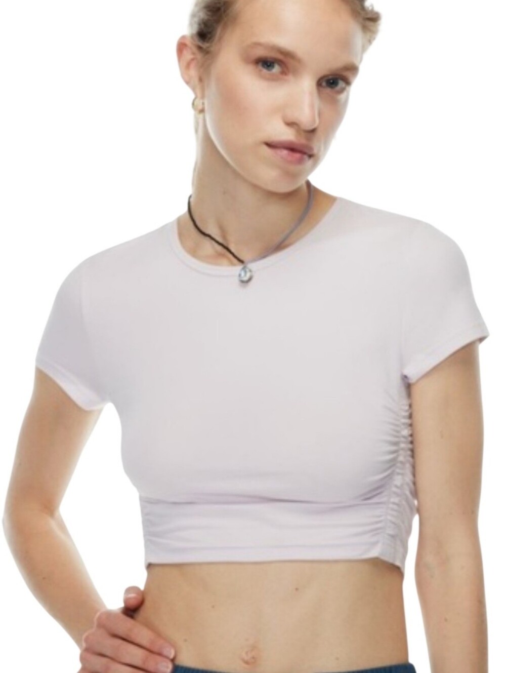 TnA Baby Pink Chill Malibu Cropped Tee Shirt Size Small
